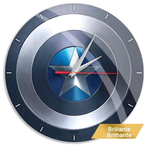 Marvel Captain America Glossy Wall Clock 001 Blue - Ert Group - Ginga Toys