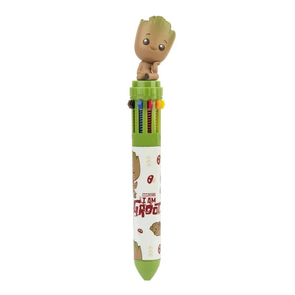 Marvel Groot Pen 10 Colours With 3D Topper - Ginga Toys
