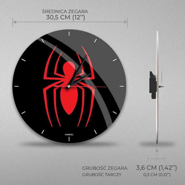 Marvel Spider-Man Wall Clock Glossy Black - Ert Group - Ginga Toys