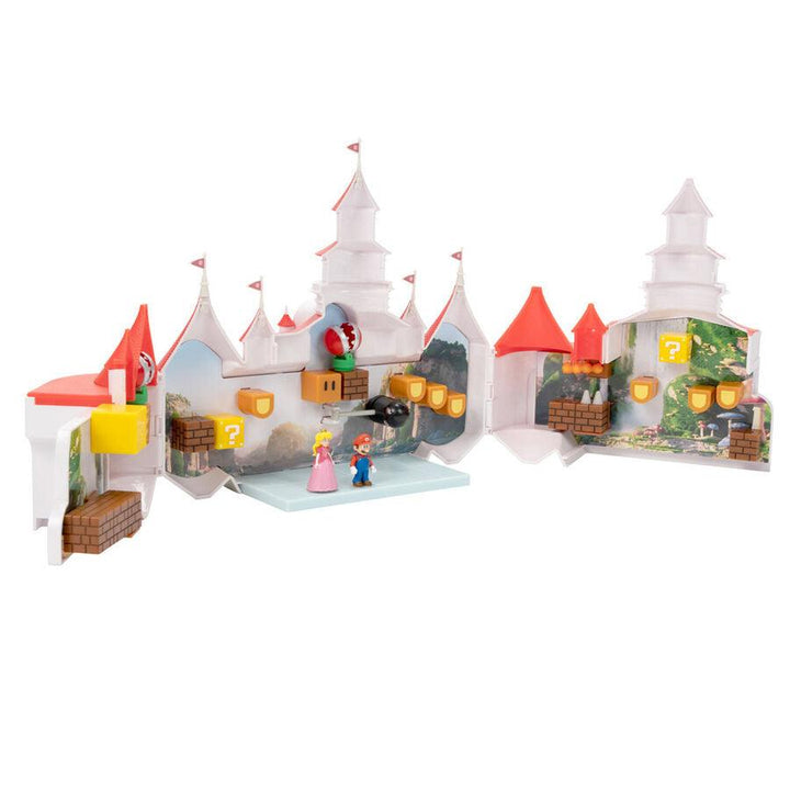 The Super Mario Bros. Movie Mini World Mushroom Kingdom Castle Deluxe Playset - Jakks Pacific - Ginga Toys